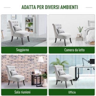 Πολυθρόνα Homcom με επένδυση από ξύλο και λινό με γκρι αφαιρούμενο ... Πολυθρόνα Homcom με επένδυση από ξύλο και λινό με γκρι αφαιρούμενο ...