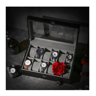 Θήκη Ρολογιών με 12 Θέσεις 32 x 20 x 8.5 cm Songmics JWB12BK