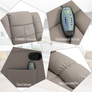 Πολυθρόνα HOMCOM Relax με 8 πόντους μασάζ και ανάκλιση 165° σε συνθ... Πολυθρόνα HOMCOM Relax με 8 πόντους μασάζ και ανάκλιση 165° σε συνθ...