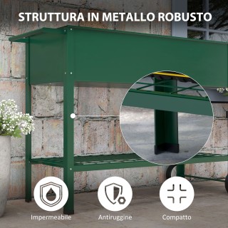 Outsunny φυτευτή εξωτερικού χώρου με βάση εργαλείων κάτω ραφιού, με...