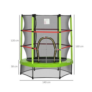 Τραμπολίνο με Προστατευτικό Δίχτυ 140 cm HOMCOM 342-032GN Τραμπολίνο με Προστατευτικό Δίχτυ 140 cm HOMCOM 342-032GN