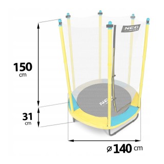 Τραμπολίνο με Εσωτερικό Προστατευτικό Δίχτυ 140 cm Neo-Sport NS-04W...