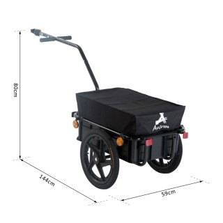 Τρέιλερ Ποδηλάτου για Φορτία από Ατσάλι 144 x 59 x 80 cm HOMCOM B71... Τρέιλερ Ποδηλάτου για Φορτία από Ατσάλι 144 x 59 x 80 cm HOMCOM B71...