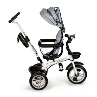 Τρίκυκλο Παιδικό Ποδήλατο - Καρότσι Χρώματος Γκρι Ecotoys JM-322-Grey