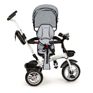 Τρίκυκλο Παιδικό Ποδήλατο - Καρότσι Χρώματος Γκρι Ecotoys JM-322-Grey
