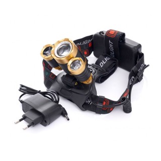 Τριπλός Επαναφορτιζόμενος Φακός Κεφαλής LED T6 Kraft&Dele KD-1246 Τριπλός Επαναφορτιζόμενος Φακός Κεφαλής LED T6 Kraft&Dele KD-1246