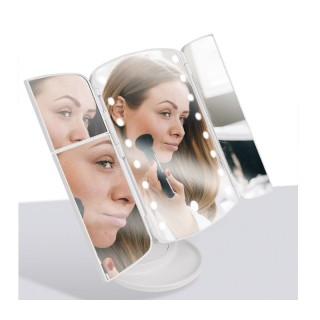 Τριπλός Καθρέπτης Μακιγιάζ με Μεγέθυνση και Φωτισμό με 16 LED GEM B...