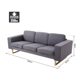 Τριθέσιος Καναπές 200 x 82 x 78 cm HOMCOM 833-519 Τριθέσιος Καναπές 200 x 82 x 78 cm HOMCOM 833-519
