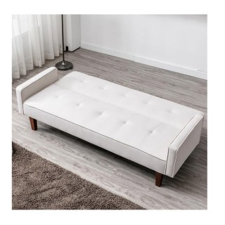 Τριθέσιος Καναπές Κρεβάτι 188 x 80 x 97 cm Χρώματος Λευκό Shally Do... Τριθέσιος Καναπές Κρεβάτι 188 x 80 x 97 cm Χρώματος Λευκό Shally Do...