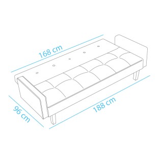 Τριθέσιος Καναπές Κρεβάτι 188 x 80 x 97 cm Χρώματος Λευκό Shally Do... Τριθέσιος Καναπές Κρεβάτι 188 x 80 x 97 cm Χρώματος Λευκό Shally Do...