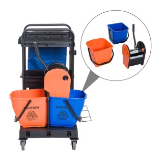 Τρόλεϊ Καθαρισμού με 2 Κουβάδες και Στίφτη 18 Lt με Σακούλα Απορριμ... Τρόλεϊ Καθαρισμού με 2 Κουβάδες και Στίφτη 18 Lt με Σακούλα Απορριμ...