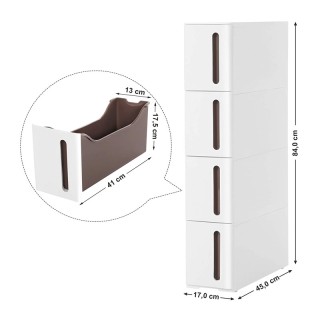 Τρόλεϊ με 4 Συρτάρια 45 x 17 x 84 cm Songmics KFR08WT Τρόλεϊ με 4 Συρτάρια 45 x 17 x 84 cm Songmics KFR08WT