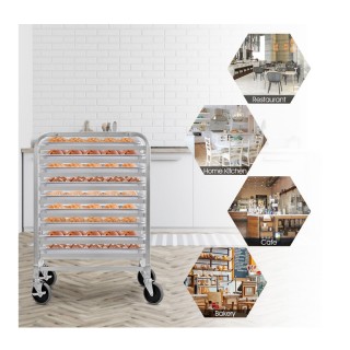 Τρόλεϊ Μεταφοράς από Αλουμίνιο για 10 Δίσκους 66 x 51.5 x 97 cm Cos...