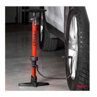 Τρόμπα Αέρος Χειρός Αλουμινίου με Μανόμετρο και Βάση 11 Bar 160 PSI...