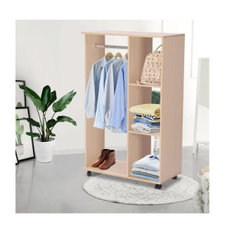 Τροχήλατη Ξύλινη Ανοιχτή Ντουλάπα 80 x 40 x 128 cm HOMCOM 831-078 Τροχήλατη Ξύλινη Ανοιχτή Ντουλάπα 80 x 40 x 128 cm HOMCOM 831-078