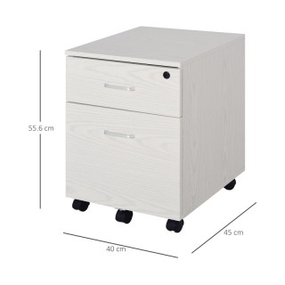 Τροχήλατη Ξύλινη Συρταριέρα Γραφείου με 2 Συρτάρια 40 x 44 x 54.6 c... Τροχήλατη Ξύλινη Συρταριέρα Γραφείου με 2 Συρτάρια 40 x 44 x 54.6 c...