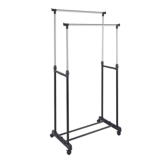 Τροχήλατη Διπλή Μεταλλική Κρεμάστρα Ρούχων Δαπέδου 80 x 40 x 90-165... Τροχήλατη Διπλή Μεταλλική Κρεμάστρα Ρούχων Δαπέδου 80 x 40 x 90-165...