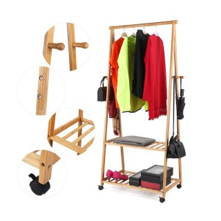 Τροχήλατη Κρεμάστρα Ρούχων Δαπέδου από Μπαμπού 70 x 33 x 153 cm Bak... Τροχήλατη Κρεμάστρα Ρούχων Δαπέδου από Μπαμπού 70 x 33 x 153 cm Bak...