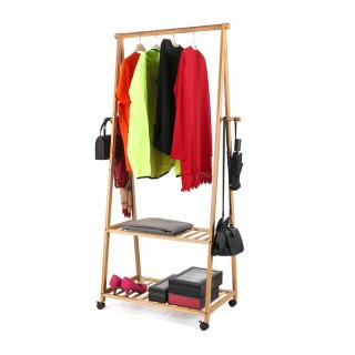 Τροχήλατη Κρεμάστρα Ρούχων Δαπέδου από Μπαμπού 70 x 33 x 153 cm Bak... Τροχήλατη Κρεμάστρα Ρούχων Δαπέδου από Μπαμπού 70 x 33 x 153 cm Bak...