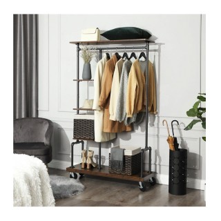 Τροχήλατη Μεταλλική Κρεμάστρα Δαπέδου με 5 Ξύλινα Ράφια 103.5 x 40 ... Τροχήλατη Μεταλλική Κρεμάστρα Δαπέδου με 5 Ξύλινα Ράφια 103.5 x 40 ...