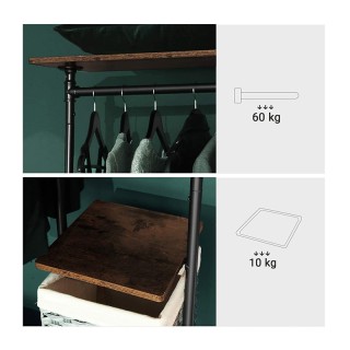 Τροχήλατη Μεταλλική Κρεμάστρα Δαπέδου με 5 Ξύλινα Ράφια 103.5 x 40 ... Τροχήλατη Μεταλλική Κρεμάστρα Δαπέδου με 5 Ξύλινα Ράφια 103.5 x 40 ...