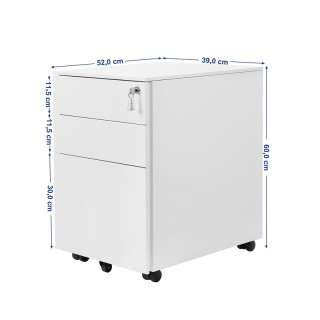 Τροχήλατη Μεταλλική Συρταριέρα Γραφείου με 3 Συρτάρια 52 x 39 x 60 ... Τροχήλατη Μεταλλική Συρταριέρα Γραφείου με 3 Συρτάρια 52 x 39 x 60 ...