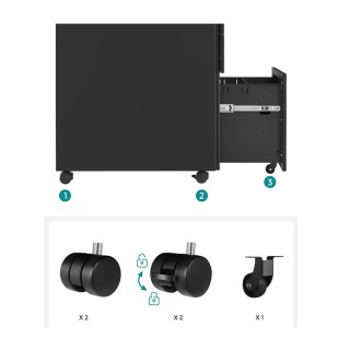 Τροχήλατη Μεταλλική Συρταριέρα Γραφείου με 3 Συρτάρια 52 x 39 x 60 ... Τροχήλατη Μεταλλική Συρταριέρα Γραφείου με 3 Συρτάρια 52 x 39 x 60 ...