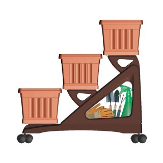 Τροχήλατη Πλαστική Σκαλιέρα με 3 Ζαρντινιέρες 30 Lt 80 x 74 x 73 cm... Τροχήλατη Πλαστική Σκαλιέρα με 3 Ζαρντινιέρες 30 Lt 80 x 74 x 73 cm...