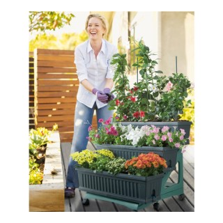 Τροχήλατη Πλαστική Σκαλιέρα με 3 Ζαρντινιέρες 30 Lt 80 x 74 x 73 cm... Τροχήλατη Πλαστική Σκαλιέρα με 3 Ζαρντινιέρες 30 Lt 80 x 74 x 73 cm...