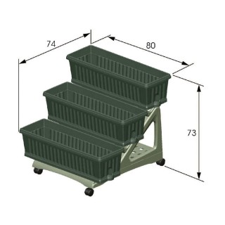 Τροχήλατη Πλαστική Σκαλιέρα με 3 Ζαρντινιέρες 30 Lt 80 x 74 x 73 cm... Τροχήλατη Πλαστική Σκαλιέρα με 3 Ζαρντινιέρες 30 Lt 80 x 74 x 73 cm...