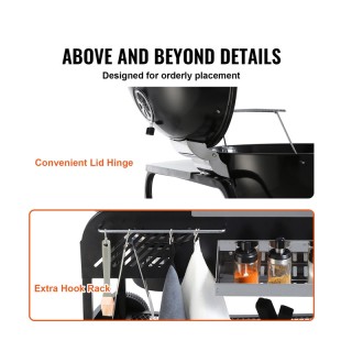 Τροχήλατη Ψησταριά - Μπάρμπεκιου με Κάρβουνο 109 x 79 x 101 cm VEVO...