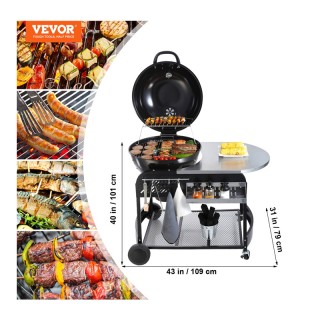 Τροχήλατη Ψησταριά - Μπάρμπεκιου με Κάρβουνο 109 x 79 x 101 cm VEVO... Τροχήλατη Ψησταριά - Μπάρμπεκιου με Κάρβουνο 109 x 79 x 101 cm VEVO...