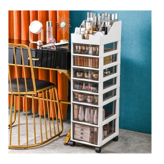 Τροχήλατη Συρταριέρα από Πλαστικό με 7 Συρτάρια 27 x 34 x 100 cm Ba...