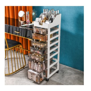 Τροχήλατη Συρταριέρα από Πλαστικό με 7 Συρτάρια 27 x 34 x 100 cm Ba...