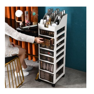 Τροχήλατη Συρταριέρα από Πλαστικό με 7 Συρτάρια 27 x 34 x 100 cm Ba...