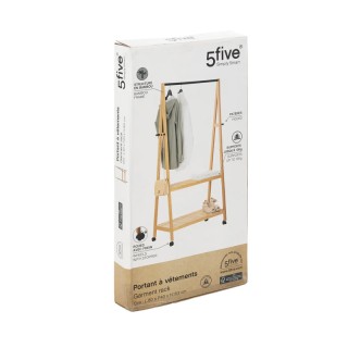 Τροχήλατη Ξύλινη Κρεμάστρα Ρούχων Δαπέδου με 2 Ράφια και 1 Ράγα 80 ... Τροχήλατη Ξύλινη Κρεμάστρα Ρούχων Δαπέδου με 2 Ράφια και 1 Ράγα 80 ...