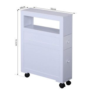 Τροχήλατο Ξύλινο Έπιπλο Μπάνιου με 1 Ράφι και 2 Συρτάρια 16 x 52 x ... Τροχήλατο Ξύλινο Έπιπλο Μπάνιου με 1 Ράφι και 2 Συρτάρια 16 x 52 x ...