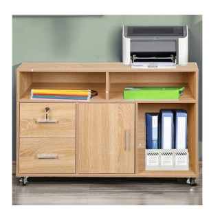 Τροχήλατη Ξύλινη Συρταριέρα Γραφείου 100 x 35 x 65 cm Bakaji 02839088