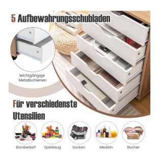 Τροχήλατη Ξύλινη Συρταριέρα Γραφείου με 5 Συρτάρια 48 x 39.5 x 65.5... Τροχήλατη Ξύλινη Συρταριέρα Γραφείου με 5 Συρτάρια 48 x 39.5 x 65.5...