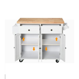 Τροχήλατο Έπιπλο Κουζίνας με 2 Ντουλάπια και 2 Συρτάρια 111 x 44.5 ...