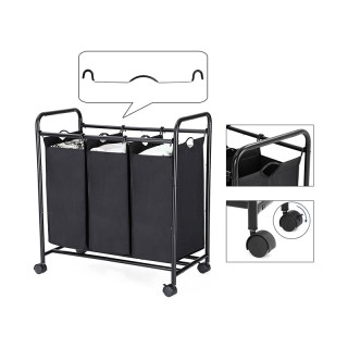 Τροχήλατο Καλάθι Απλύτων με 3 Χώρους Χρώματος Μαύρο Songmics LSF003B Τροχήλατο Καλάθι Απλύτων με 3 Χώρους Χρώματος Μαύρο Songmics LSF003B