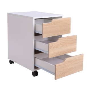 Τροχήλατη Ξύλινη Συρταριέρα Γραφείου με 3 Συρτάρια 40 x 50 x 57.5 c...