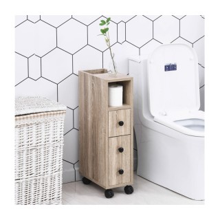 Τροχήλατο Ξύλινο Έπιπλο Μπάνιου 18 x 30 x 68.5 cm Kleankin 834-256AK Τροχήλατο Ξύλινο Έπιπλο Μπάνιου 18 x 30 x 68.5 cm Kleankin 834-256AK