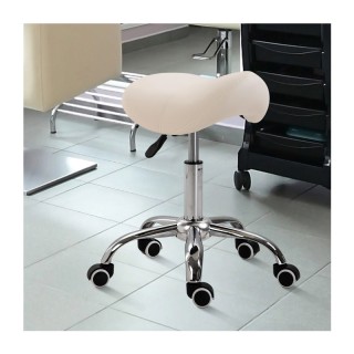 Τροχήλατο Σκαμπό με Ρυθμιζόμενο Ύψος 49-61 cm Χρώματος Μπεζ HOMCOM ... Τροχήλατο Σκαμπό με Ρυθμιζόμενο Ύψος 49-61 cm Χρώματος Μπεζ HOMCOM ...