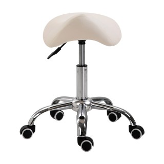 Τροχήλατο Σκαμπό με Ρυθμιζόμενο Ύψος 49-61 cm Χρώματος Μπεζ HOMCOM ...