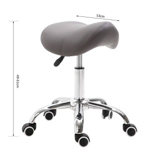 Τροχήλατο Σκαμπό με Ρυθμιζόμενο Ύψος 49-61 cm Χρώματος Γκρι HOMCOM ...