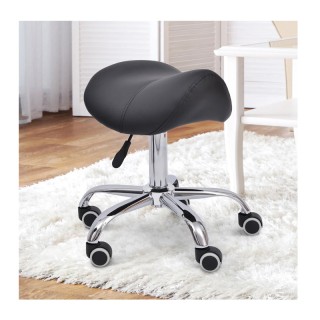 Τροχήλατο Σκαμπό με Ρυθμιζόμενο Ύψος 49-61 cm Χρώματος Μαύρο HOMCOM... Τροχήλατο Σκαμπό με Ρυθμιζόμενο Ύψος 49-61 cm Χρώματος Μαύρο HOMCOM...