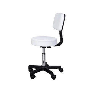 Τροχήλατο Σκαμπό με Ρυθμιζόμενο Ύψος 77-87.5 cm Χρώματος Λευκό HOMC... Τροχήλατο Σκαμπό με Ρυθμιζόμενο Ύψος 77-87.5 cm Χρώματος Λευκό HOMC...