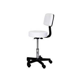 Τροχήλατο Σκαμπό με Ρυθμιζόμενο Ύψος 77-87.5 cm Χρώματος Λευκό HOMC...