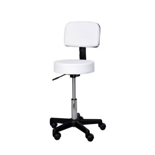 Τροχήλατο Σκαμπό με Ρυθμιζόμενο Ύψος 77-87.5 cm Χρώματος Λευκό HOMC... Τροχήλατο Σκαμπό με Ρυθμιζόμενο Ύψος 77-87.5 cm Χρώματος Λευκό HOMC...